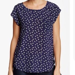 JOlE Floral Silk Rancher top blouse
